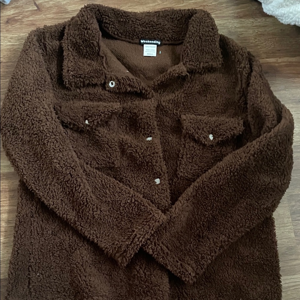 Stylish Brown Teddy Jacket by Weekending